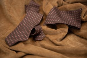 Brown Flowers Silk Tie and Pocket Square