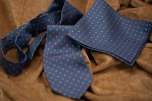 Blue Squares Silk Tie and Pocket Square