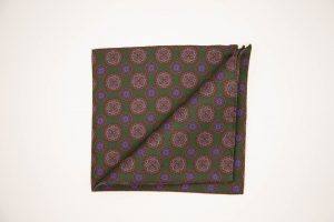 Green Flowers Pocket Square