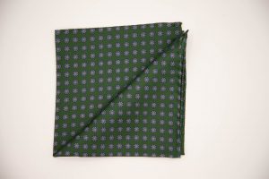 Green Flowers Pocket Square